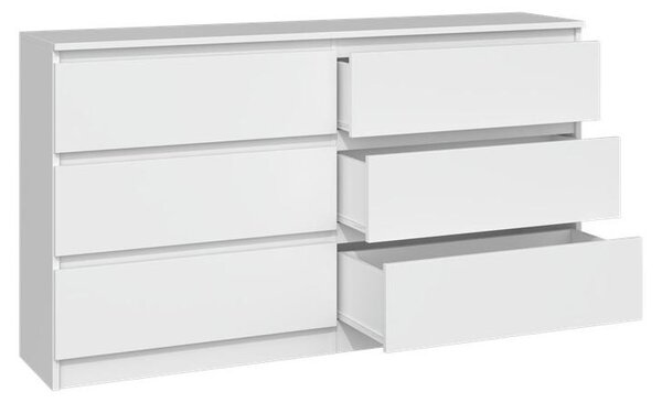 Topeshop M6 140 BIEL 2X3, Bílá, 6 zásuvka/zásuvek, Dřevotřískové desky, Jednobarevný, Moderní, Dřevotřískové desky