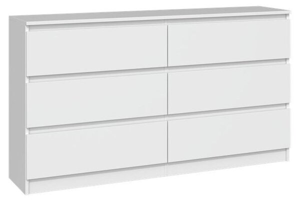 Topeshop M6 140 BIEL 2X3, Bílá, 6 zásuvka/zásuvek, Dřevotřískové desky, Jednobarevný, Moderní, Dřevotřískové desky