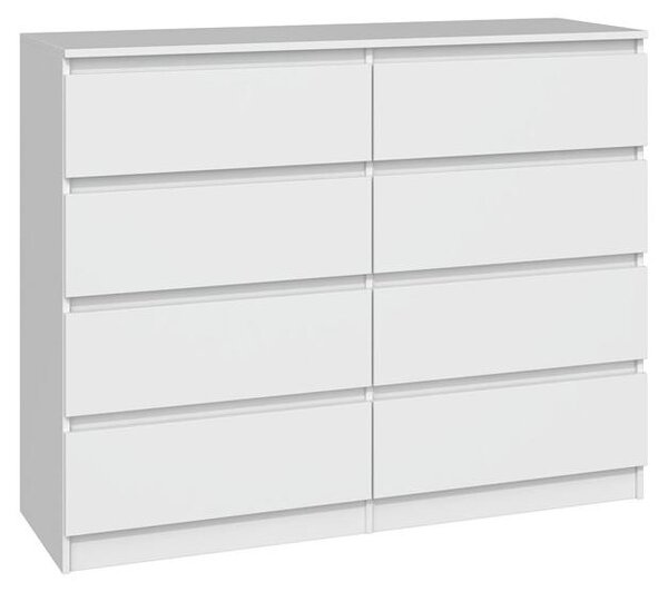 Topeshop M8 120 BIEL, Bílá, 8 zásuvka/zásuvek, Dřevotřískové desky, Jednobarevný, Moderní, Dřevotřískové desky