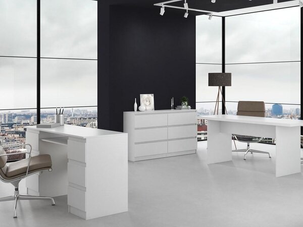 Topeshop M6 140 BIEL 2X3, Bílá, 6 zásuvka/zásuvek, Dřevotřískové desky, Jednobarevný, Moderní, Dřevotřískové desky