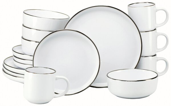 KOMBINOVANÁ SOUPRAVA 16dílné kamenina Creatable - Online Only nádobí, Online Only