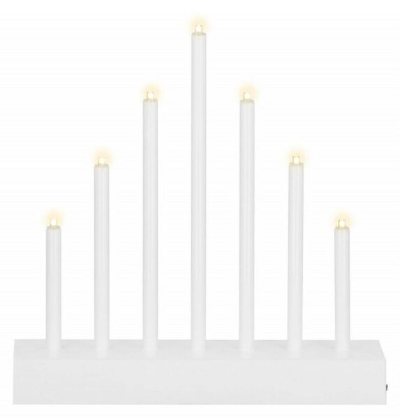 SPRINGOS LED vánoční svícen - 7 svíček, 20cm, 3xAA, bílý CL0851-XG