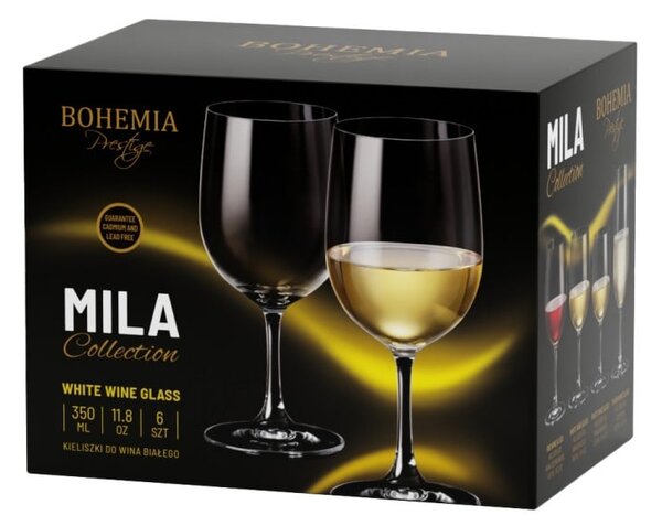 BOHEMIA PRESTIGE MILA SKLENICE NA BÍLÉ VÍNO 350ML SADA 6KS