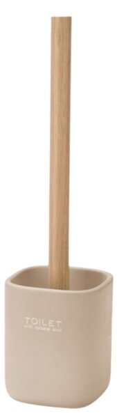 WC kartáč Liso, béžová/s dřevěnými prvky