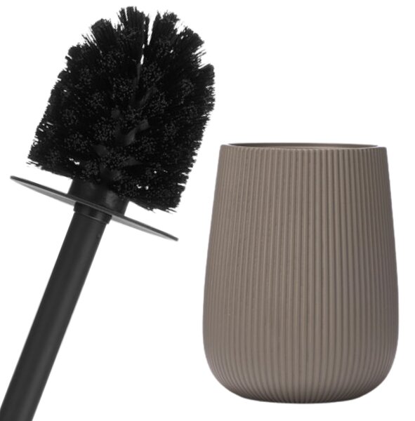 WC kartáč Stripe, šedá/s černými prvky
