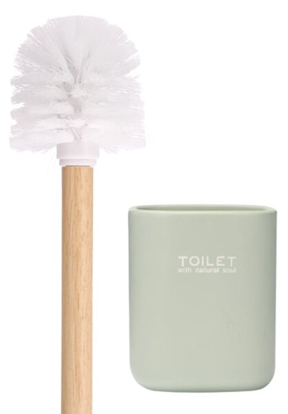 WC kartáč Liso, mátová/s dřevěnými prvky