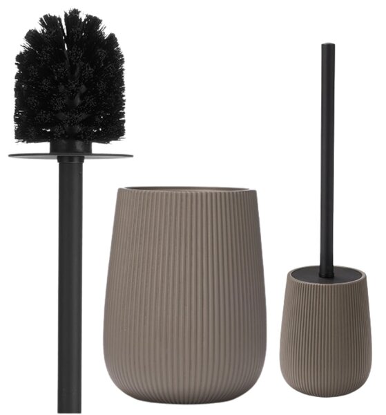 WC kartáč Stripe, šedá/s černými prvky