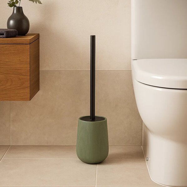 WC kartáč Stripe, zelená/s černými prvky