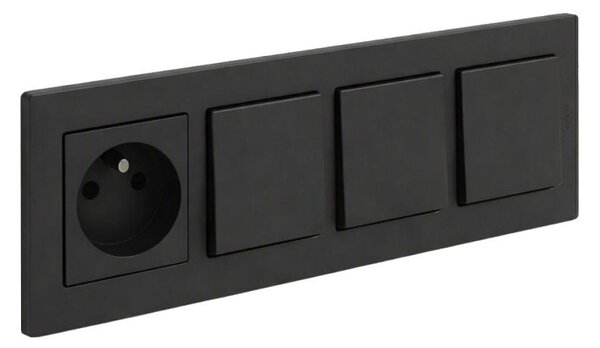 Legrand - Trojitý jednopólový vypínač č. 1 a zásuvka domovní 250V/16A NILOE STEP