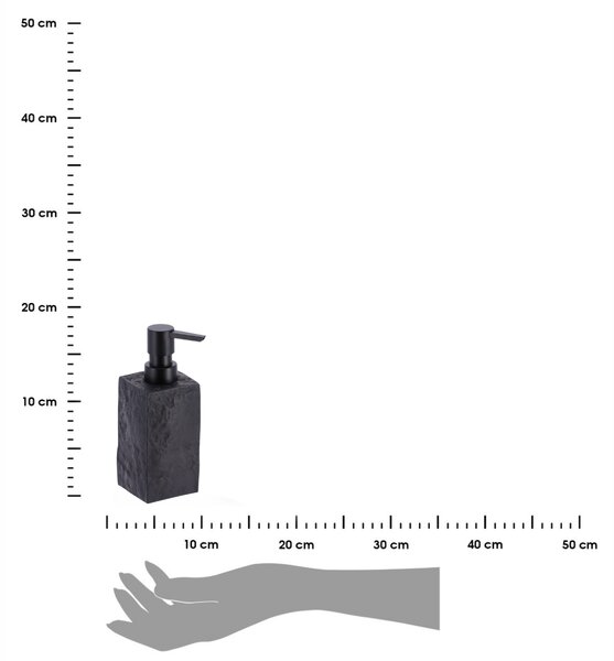 Dávkovač mýdla Matty, černá/s černými prvky, 260 ml