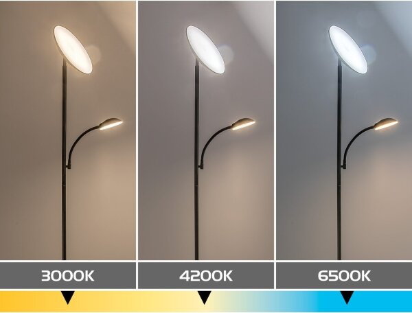 Rabalux 74084 - LED Stm stojací lampa HALINA 23W/230V 3000/4200/6500 černá