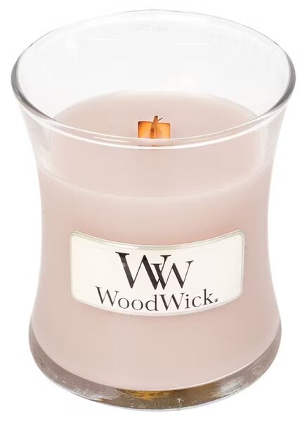 WoodWick Malá vonná svíčka Woodwick, Vanilla & Sea Salt