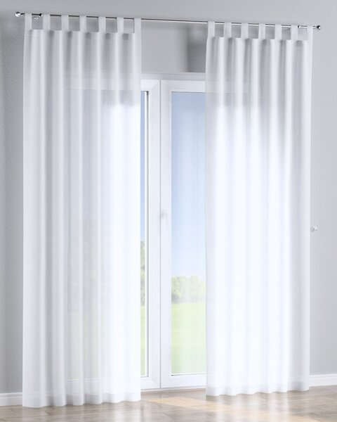 Závěs na poutkach barva bílá látka poloprůhledná, pletený vzor