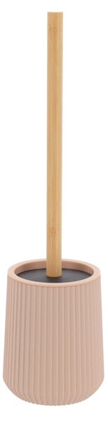 WC kartáč Roza, růžová/s dřevěnými prvky