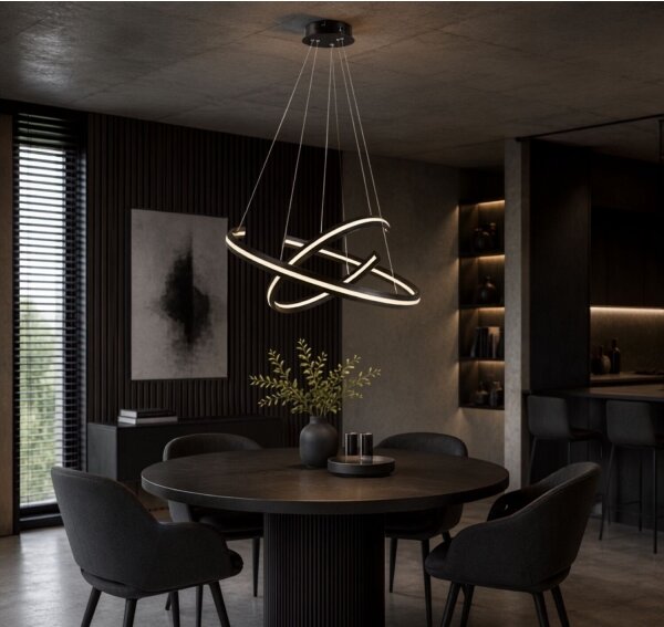 Rabalux 72052 - LED Stm lustr na lanku ZADIE 80W/230V 3000-6500K černá+DO