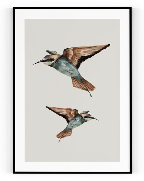 Plakát / Obraz Two Bird S okrajem Pololesklý saténový papír A4 - 21 x 29,7 cm