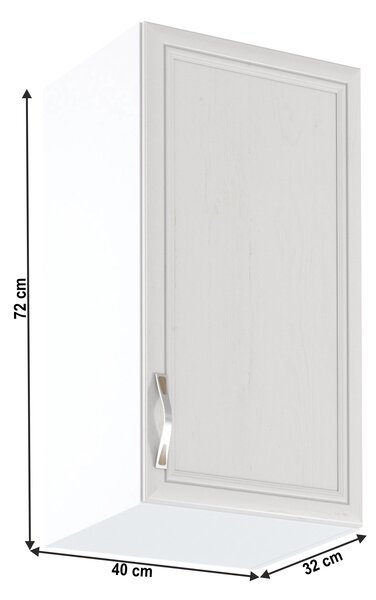 KONDELA Horní skříňka G40, pravá, bíla/sosna Andersen, SICILIA