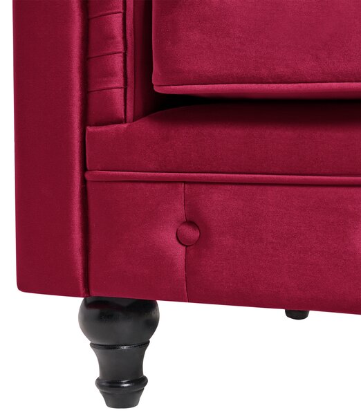 Křeslo CHESTERFIELD Umělý samet Vínová