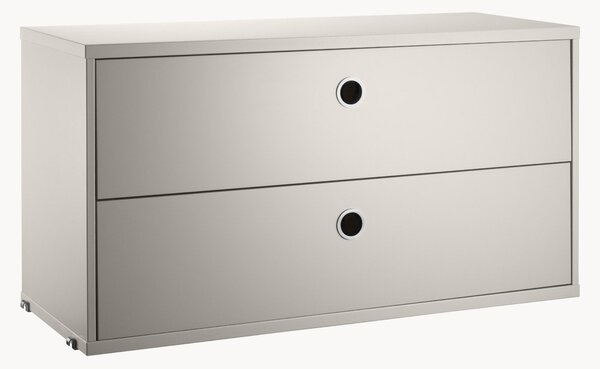 Skříňka do modulárního regálového systému se zásuvkami String System