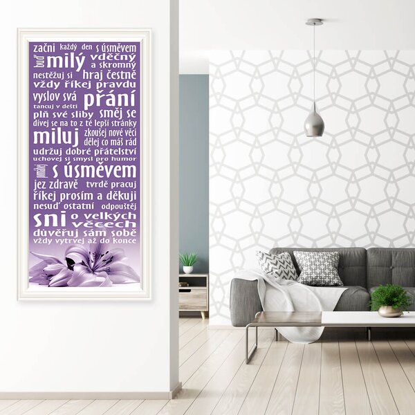 INSPIO-textilní přelepitelná samolepka - Tapety na zeď - Pro tvůj den, ve fialovém