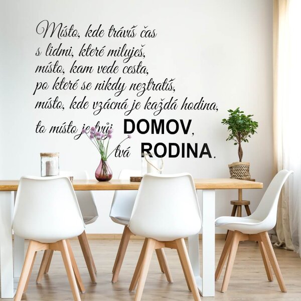 INSPIO - výroba dárků a dekorací - Samolepka na zdi - Tvůj domov a rodina