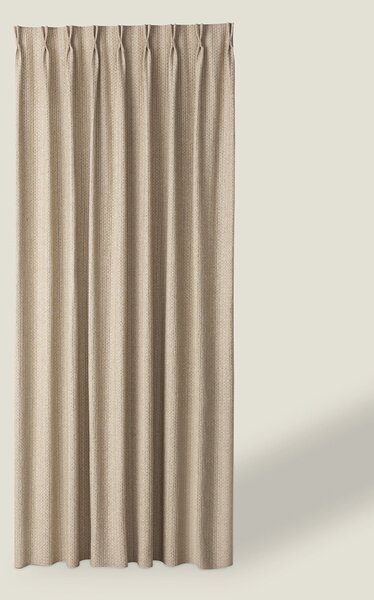 Závěs na dvojitých hačcích flex barva béžová látka pletený vzor