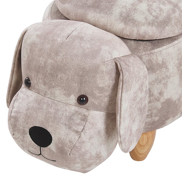 Zvířecí stolička s úložným prostorem DOGGY Pes Umělý samet Béžová