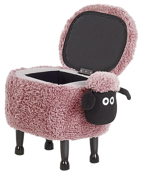 Zvířecí stolička s úložným prostorem SHEEP Ovce Tkanina Růžová