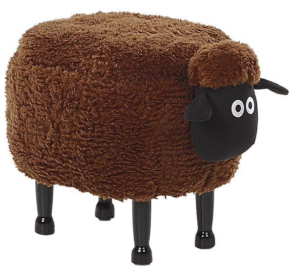Zvířecí stolička s úložným prostorem SHEEP Ovce Tkanina Hnědá