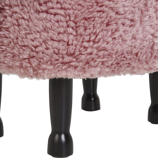 Zvířecí stolička s úložným prostorem SHEEP Ovce Tkanina Růžová