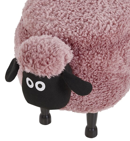 Zvířecí stolička s úložným prostorem SHEEP Ovce Tkanina Růžová