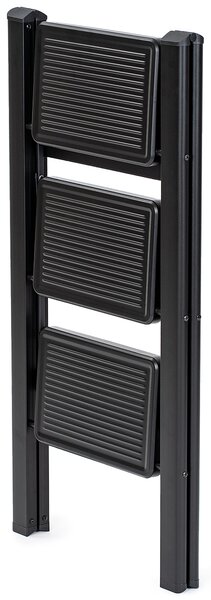 4Home Skládací ocelové schůdky Steel, 3 stupně, černá