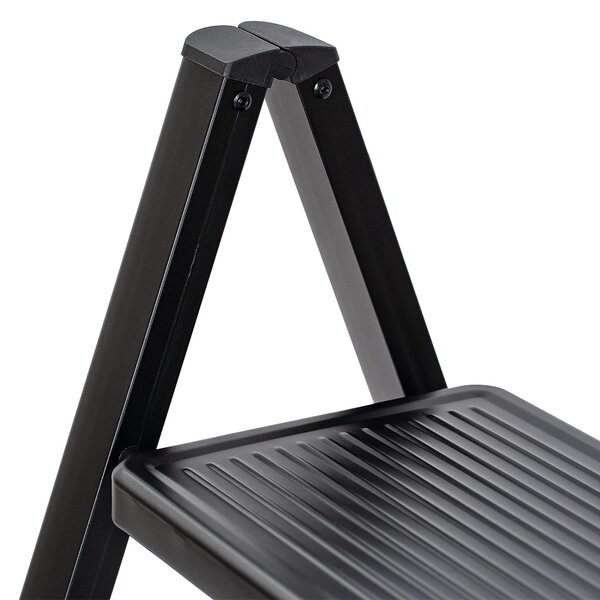 4Home Skládací ocelové schůdky Steel, 3 stupně, černá