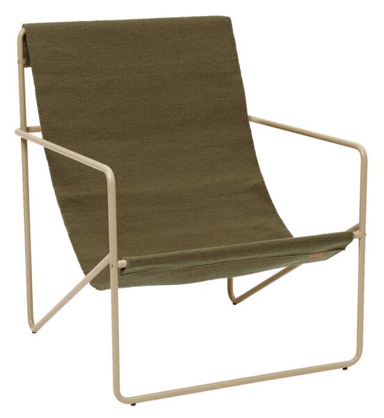 Ferm Living Křeslo Desert Lounge Chair, cashmere / olive