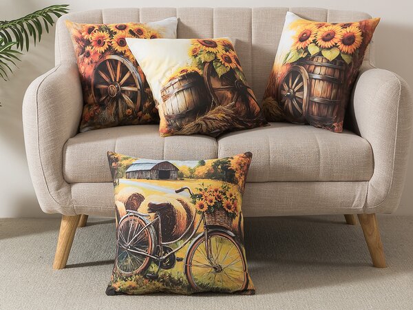XPOSE® Set povlaků na polštář HELIANTHUS (digitální tisk) 43x43 cm - set 4 ks