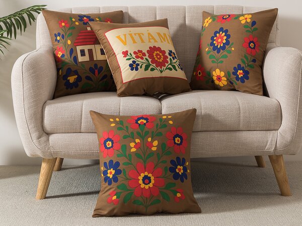 XPOSE® Set povlaků na polštář VESELKA 43x43 cm - 4ks