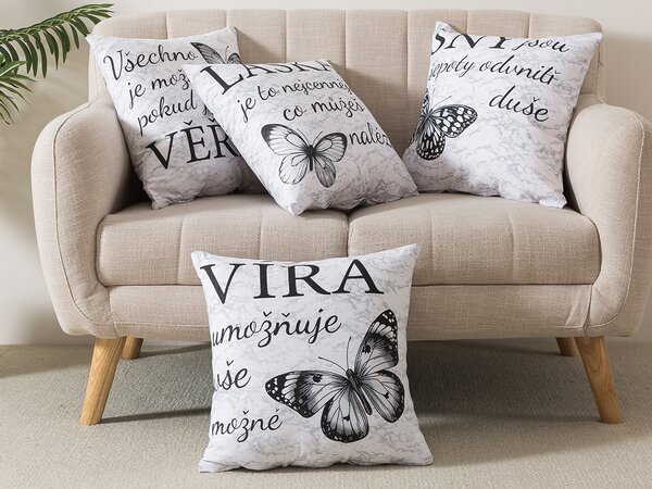 XPOSE® Set povlaků na polštář MOTIVACE 40x40 cm - set 4 ks