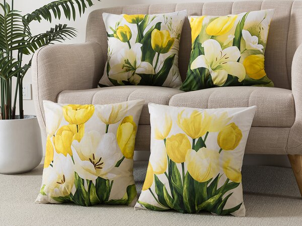 XPOSE® Set povlaků na polštář TULIPÁN 40x40 cm - set 4 ks