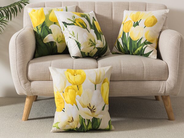 XPOSE® Set povlaků na polštář TULIPÁN 40x40 cm - set 4 ks