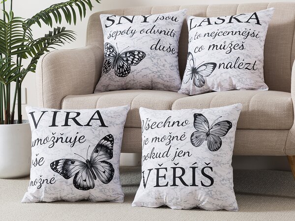 XPOSE® Set povlaků na polštář MOTIVACE 40x40 cm - set 4 ks