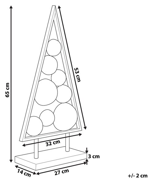 Vánoční dekorace RANUA 65 cm Vánoční stromek Zlatá