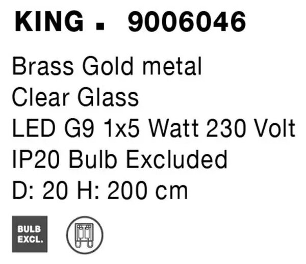 Retro lustr King 20 zlaté – Zlatá
