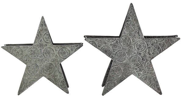 Sada 2 svícnů TORNIO 30/26 cm Kov Stříbrná