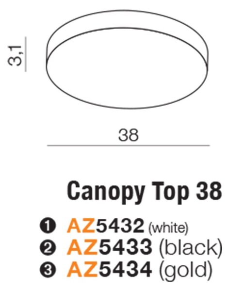 Moderní stropní svítidlo Canopy 38 černá