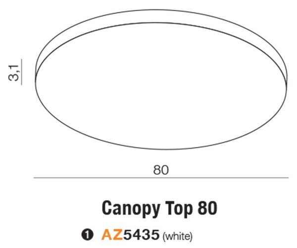 Moderní stropní svítidlo Canopy 80 bílá