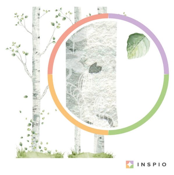 INSPIO-textilní přelepitelná samolepka - Dětské samolepky na zeď - Břízy s ptáčky
