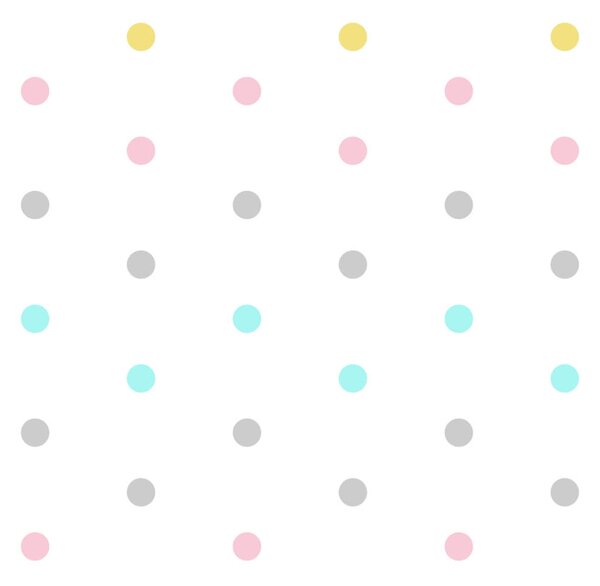 INSPIO-textilní přelepitelná samolepka - Samolepky puntíky na zeď v pastelových barvách