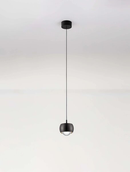 LED černý chromový designový lustr Conga – Černá