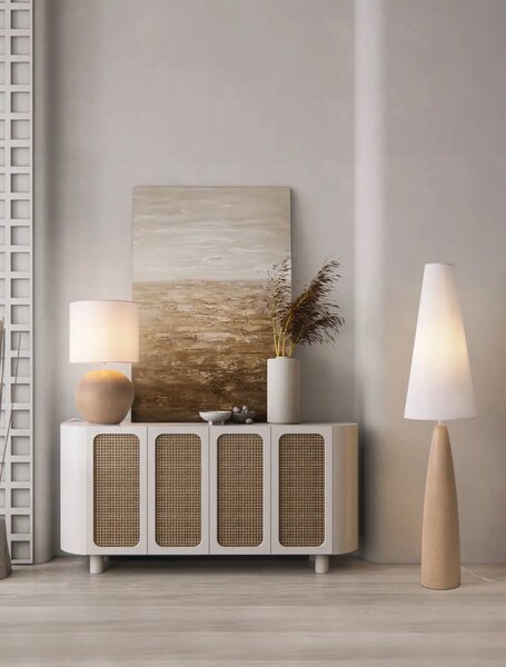 Moderní stojací lampa Mizu bílá