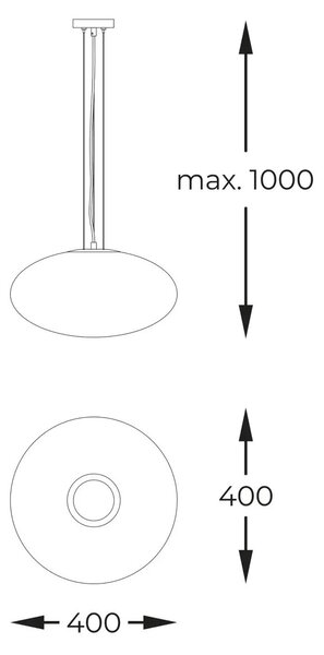LED lustr Omi černá